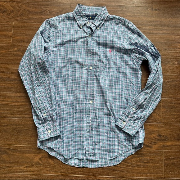 Ralph Lauren Blue Casual Button Down Shirt with Classic Collar - Picture 1 of 6